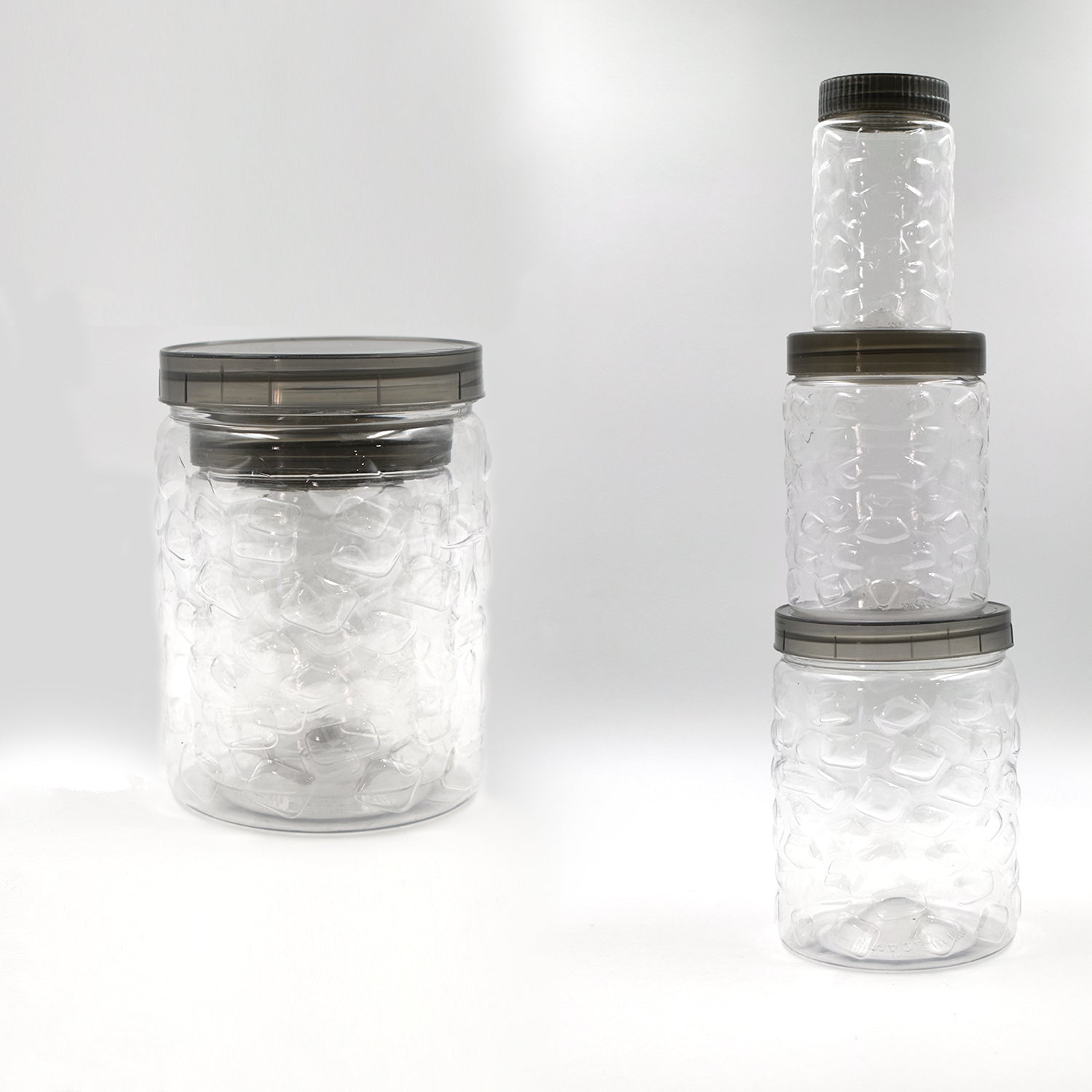 0598 3pcs Stone Jars Set (Big 1200ml, Medium 600ml & Small 250ml size) (plastic material) 0598 3pcs Stone Jars Set (Big 1200ml, Medium 600ml & Small 250ml size) (plastic material)